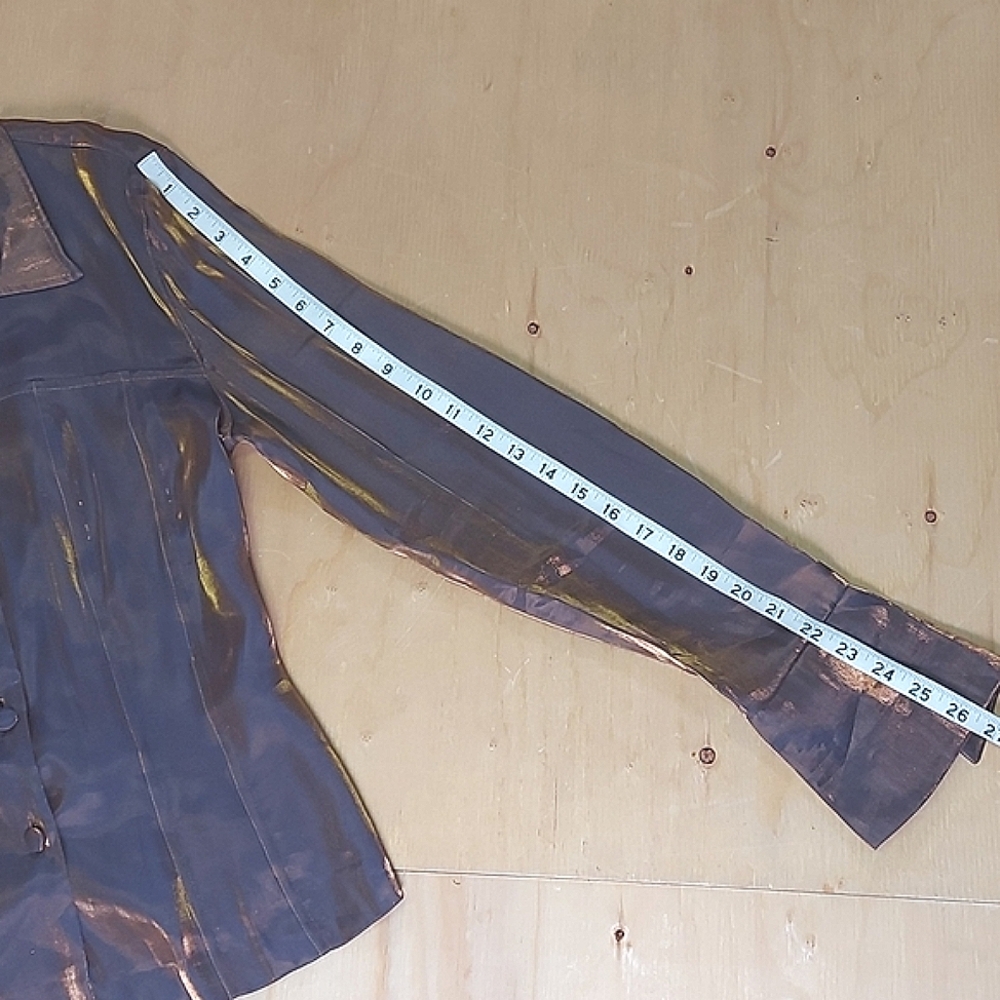 Oblique Brand Bronze Blouse with Laced Back, Size 12 - Picture 15 of 16